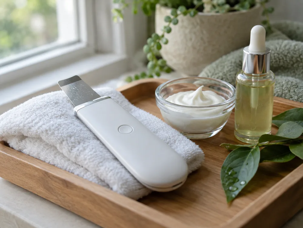 Limpieza facial profunda con espátula ultrasónica